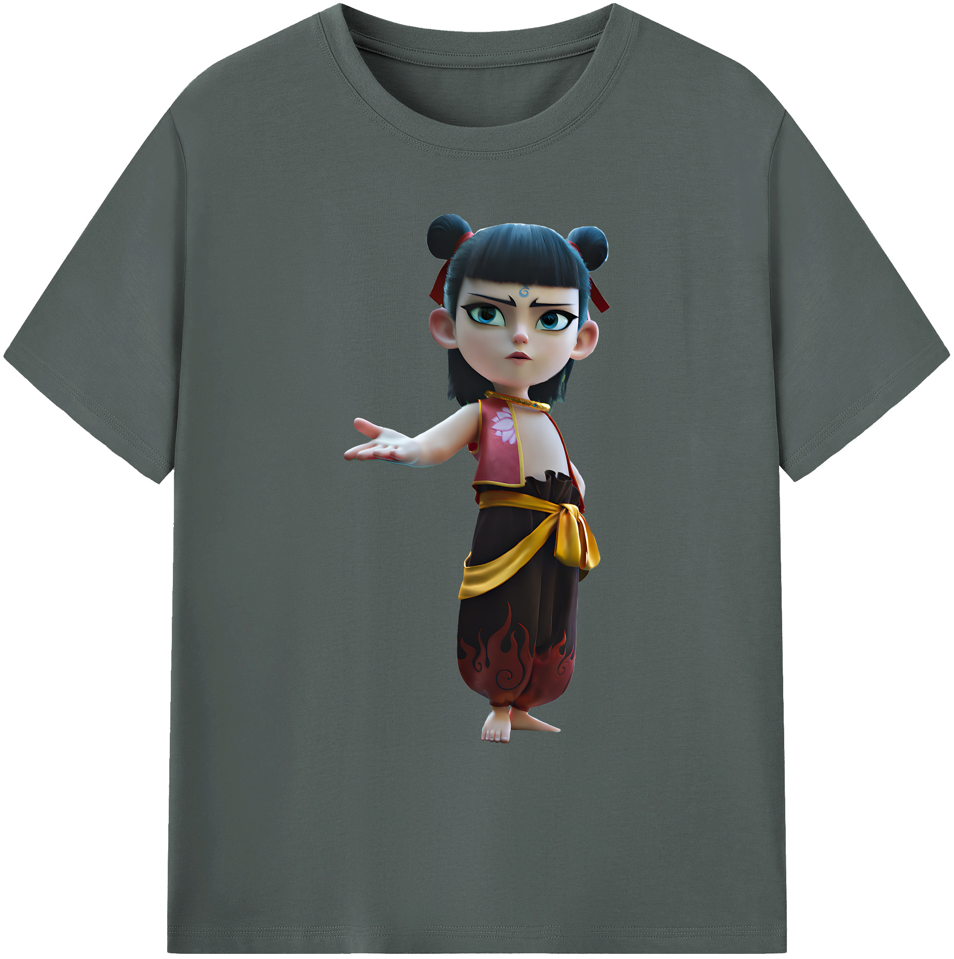（画像用） Ne Zha 2 ナタ 魔童の大暴れ 綿100％ メンズ半袖Tシャツ｜肌触りやわらか＆通気性